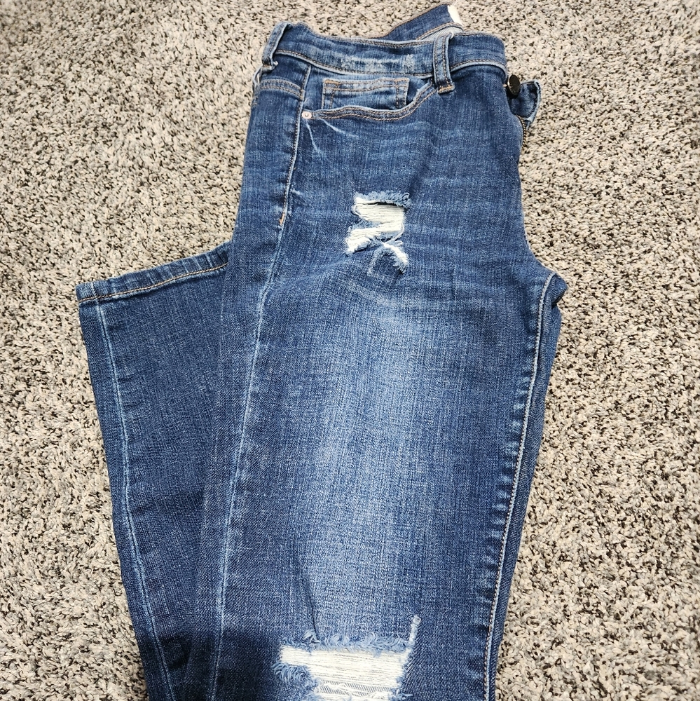 Distressed Blue Jeans